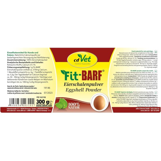 Fit-Barf Egg Shell Powder 300 g for Dogs and Cats Fit-Barf Egg Shell Powder 300 g for Dogs and Cats