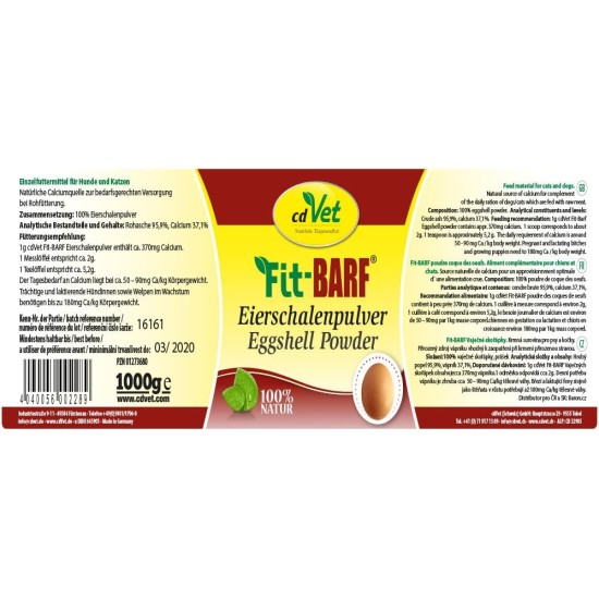 Fit-Barf Egg Shell Powder 300 g for Dogs and Cats Fit-Barf Egg Shell Powder 300 g for Dogs and Cats