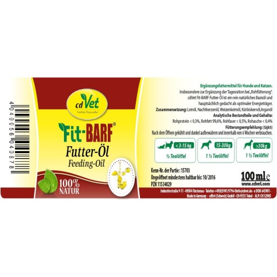 Fit-Barf Feeding-Oil 500 ml Fit-Barf Feeding-Oil 500 ml