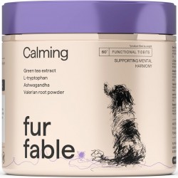 Fur Fable Calming - Calming Agent for Dogs - Dog Treats Relief from Stress and Restlessness in Dogs - Dog Biscuits with Valerian, Melissa, Ashwagandha, Flax Seeds - 180 g - Pack of 60 Fur Fable Calming - Calming Agent for Dogs - Dog Treats Relief from Stress and Restlessness in Dogs - Dog Biscuits with Valerian, Melissa, Ashwagandha, Flax Seeds - 180 g - Pack of 60