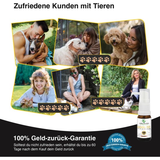 GLOBAL NATUREON® Cannabiu Pets Oil 500 mg (30 ml) Salmon Oil Based, Sedative for Dogs and Cats, Drops for Anxiety, Stress & Travel, Natural Product for Animals, No Preservatives GLOBAL NATUREON® Cannabiu Pets Oil 500 mg (30 ml) Salmon Oil Based, Sedative for Dogs and Cats, Drops for Anxiety, Stress & Travel, Natural Product for Animals, No Preservatives