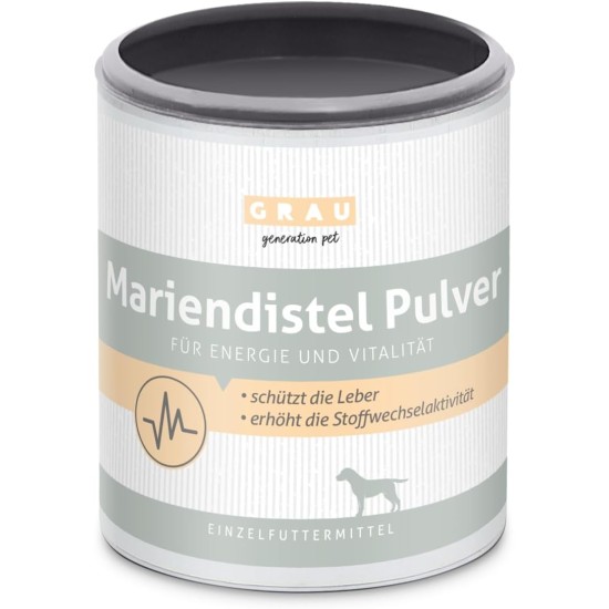 GRAU - The Original 100% Pure Milk Thistle Powder, Protects the Liver, Contributes to Cell Renewal, 1 Pack (1 x 75 g), Supplementary Feed for Dogs GRAU - The Original 100% Pure Milk Thistle Powder, Protects the Liver, Contributes to Cell Renewal, 1 Pack (1 x 75 g), Supplementary Feed for Dogs
