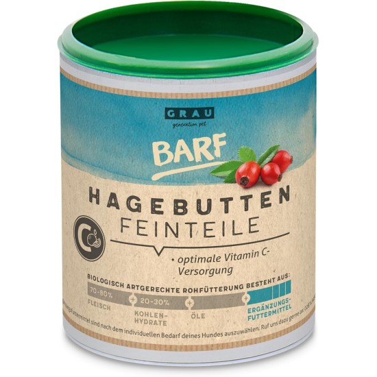 GRAU - The Original Dried Rosehips, Rich in Vitamin C for BARF, Pack of 1 (1 x 375 g), Single Feed for Dogs GRAU - The Original Dried Rosehips, Rich in Vitamin C for BARF, Pack of 1 (1 x 375 g), Single Feed for Dogs