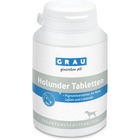 GRAU - The Original Elderberry Tablets for Pigmentation of Unhaired Skin 1 Pack (1 x 200 Pieces) Supplementary Feed for Dogs GRAU - The Original Elderberry Tablets for Pigmentation of Unhaired Skin 1 Pack (1 x 200 Pieces) Supplementary Feed for Dogs