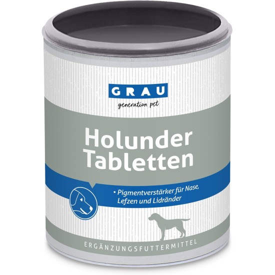 GRAU - The Original Elderberry Tablets for Pigmentation of Unhaired Skin 1 Pack (1 x 500 Pieces) Supplementary Feed for Dogs GRAU - The Original Elderberry Tablets for Pigmentation of Unhaired Skin 1 Pack (1 x 500 Pieces) Supplementary Feed for Dogs