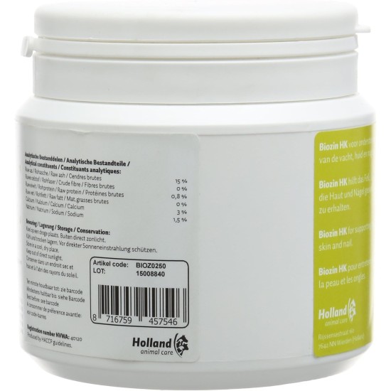 Holland Animal Care Biozin HK Nutritional Supplements, 250 g Holland Animal Care Biozin HK Nutritional Supplements, 250 g