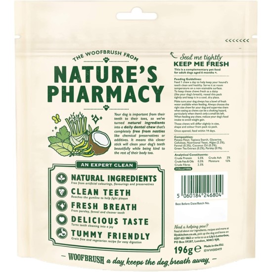 Lily's Kitchen Woofbrush Natural Treats for Adult Dogs Dental Care Chew Snack - Medium Dog (1 Pack of 7 Chews - 28 g) Lily's Kitchen Woofbrush Natural Treats for Adult Dogs Dental Care Chew Snack - Medium Dog (1 Pack of 7 Chews - 28 g)