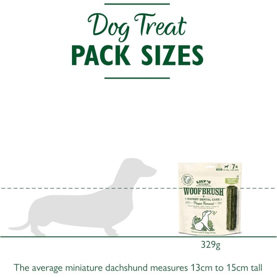 Lily's Kitchen Woofbrush Natural Treats for Adult Dogs Dental Care Chew Snack - Medium Dog (1 Pack of 7 Chews - 28 g) Lily's Kitchen Woofbrush Natural Treats for Adult Dogs Dental Care Chew Snack - Medium Dog (1 Pack of 7 Chews - 28 g)