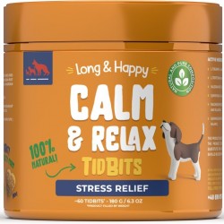 Long & Happy Calm and Relax - Calming Agent for Dogs - Dog Treats Relief from Stress and Restlessness in Dogs - Dog Biscuits with Valerian, Melissa, Ashwagandha, Flax Seeds - 180 g - Pack of 60 Long & Happy Calm and Relax - Calming Agent for Dogs - Dog Treats Relief from Stress and Restlessness in Dogs - Dog Biscuits with Valerian, Melissa, Ashwagandha, Flax Seeds - 180 g - Pack of 60