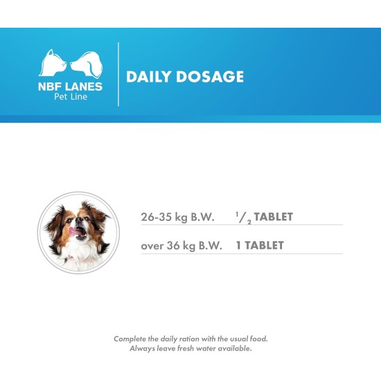 NBF Lanes Relaxing Pet Dog, 20 Tablets to Promote Well-being and Restoring Calm, for Medium to Large Dogs NBF Lanes Relaxing Pet Dog, 20 Tablets to Promote Well-being and Restoring Calm, for Medium to Large Dogs