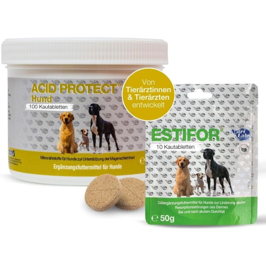 NutriLabs Acid Protect® Chewable Tablets for Dogs Pack of 100 - Gastric Herb Tablets with Montmorillonite, Psyllium, Marshmallow, Zinc, etc. - Health Products for Dogs - Food Supplement Dog NutriLabs Acid Protect® Chewable Tablets for Dogs Pack of 100 - Gastric Herb Tablets with Montmorillonite, Psyllium, Marshmallow, Zinc, etc. - Health Products for Dogs - Food Supplement Dog