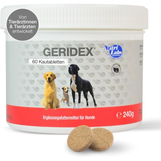 NutriLabs Geridex® Tablets for Senior Dogs Pack of 250 - Senior Tablets for Dogs with Glucosamine, Hawthorn and Much More - Dog Dietary Supplement - Devil's Claw Tablets - MSM Dog NutriLabs Geridex® Tablets for Senior Dogs Pack of 250 - Senior Tablets for Dogs with Glucosamine, Hawthorn and Much More - Dog Dietary Supplement - Devil's Claw Tablets - MSM Dog