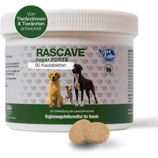 NutriLabs Rascave Hepar Forte Tablets for Dogs Pack of 90 - Liver Tablets - B Vitamins for Dogs - Health Products for Dogs - Dietary Supplement Dog - Liver Complex NutriLabs Rascave Hepar Forte Tablets for Dogs Pack of 90 - Liver Tablets - B Vitamins for Dogs - Health Products for Dogs - Dietary Supplement Dog - Liver Complex