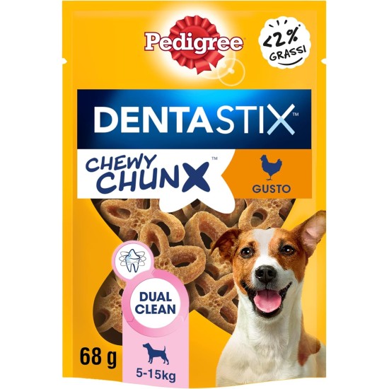 Pedigree Dentastix Chewy Chunx Beef Tooth Snack for Small Dogs, 5 Bags of 68g Pedigree Dentastix Chewy Chunx Beef Tooth Snack for Small Dogs, 5 Bags of 68g