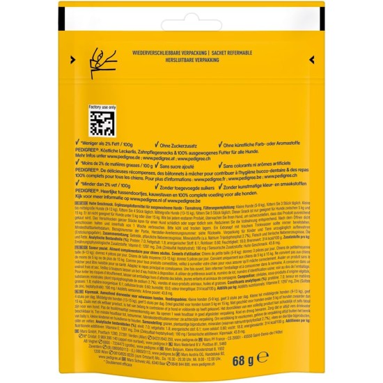 Pedigree Dentastix Chewy Chunx Beef Tooth Snack for Small Dogs, 5 Bags of 68g Pedigree Dentastix Chewy Chunx Beef Tooth Snack for Small Dogs, 5 Bags of 68g