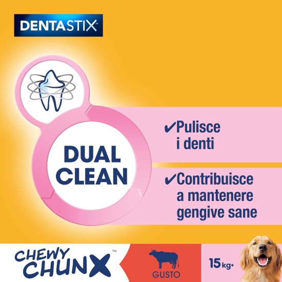 Pedigree Dentastix Chewy Chunx Beef Tooth Snack for Small Dogs, 5 Bags of 68g Pedigree Dentastix Chewy Chunx Beef Tooth Snack for Small Dogs, 5 Bags of 68g