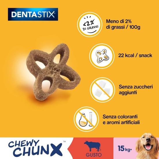 Pedigree Dentastix Chewy Chunx Beef Tooth Snack for Small Dogs, 5 Bags of 68g Pedigree Dentastix Chewy Chunx Beef Tooth Snack for Small Dogs, 5 Bags of 68g