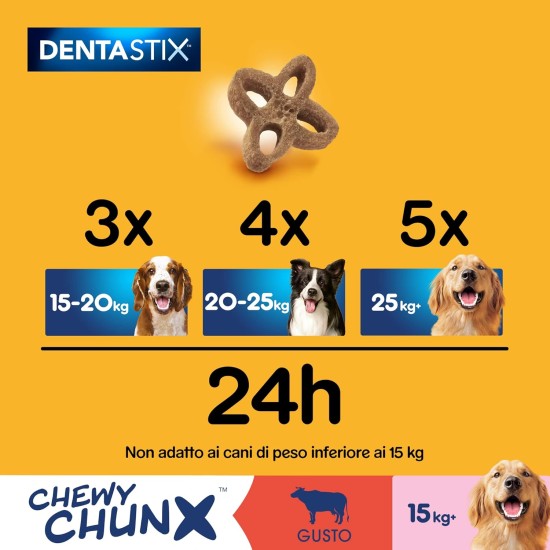 Pedigree Dentastix Chewy Chunx Beef Tooth Snack for Small Dogs, 5 Bags of 68g Pedigree Dentastix Chewy Chunx Beef Tooth Snack for Small Dogs, 5 Bags of 68g