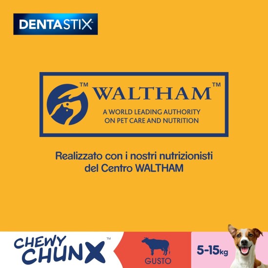 Pedigree Dentastix Chewy Chunx Beef Tooth Snack for Small Dogs, 5 Bags of 68g Pedigree Dentastix Chewy Chunx Beef Tooth Snack for Small Dogs, 5 Bags of 68g