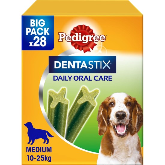 Pedigree Dentastix Fresh 112 Snacks for Oral Hygiene (Medium Dog 10-25kg) 180g 28 Pieces - 4 Packs of 28 (Total 112 Pieces) Pedigree Dentastix Fresh 112 Snacks for Oral Hygiene (Medium Dog 10-25kg) 180g 28 Pieces - 4 Packs of 28 (Total 112 Pieces)