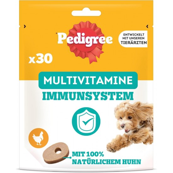 Pedigree Multivitamins Immune System Dog Treats, 30 Soft Dog Treats, 6 x 180 g, Supplements to Support the Immune System, Easy Feeding Pedigree Multivitamins Immune System Dog Treats, 30 Soft Dog Treats, 6 x 180 g, Supplements to Support the Immune System, Easy Feeding