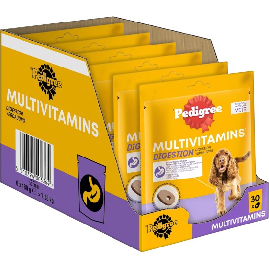 Pedigree Multivitamins Immune System Dog Treats, 30 Soft Dog Treats, 6 x 180 g, Supplements to Support the Immune System, Easy Feeding Pedigree Multivitamins Immune System Dog Treats, 30 Soft Dog Treats, 6 x 180 g, Supplements to Support the Immune System, Easy Feeding