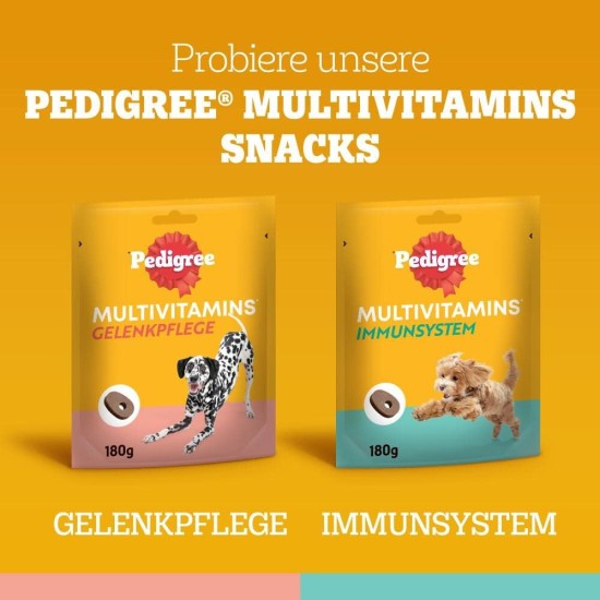 Pedigree Multivitamins Immune System Dog Treats, 30 Soft Dog Treats, 6 x 180 g, Supplements to Support the Immune System, Easy Feeding Pedigree Multivitamins Immune System Dog Treats, 30 Soft Dog Treats, 6 x 180 g, Supplements to Support the Immune System, Easy Feeding