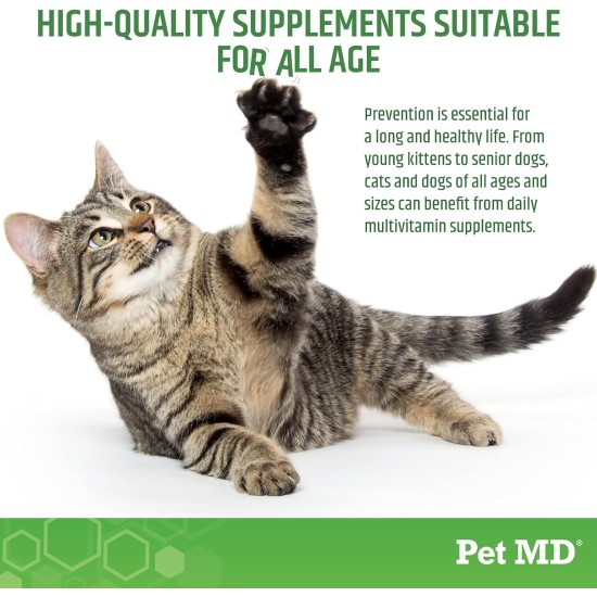 Pet MD Multi Essentials Complete Multivitamin for Dogs and Cats, Vitamin B for Dogs, Cat Vitamins, Multivitamin for Dogs, Calcium Additive for Dogs, Vitamins for Older Dogs and Puppies, 250 ml Pet MD Multi Essentials Complete Multivitamin for Dogs and Cats, Vitamin B for Dogs, Cat Vitamins, Multivitamin for Dogs, Calcium Additive for Dogs, Vitamins for Older Dogs and Puppies, 250 ml