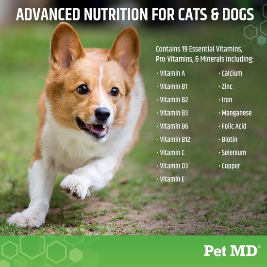 Pet MD Multi Essentials Complete Multivitamin for Dogs and Cats, Vitamin B for Dogs, Cat Vitamins, Multivitamin for Dogs, Calcium Additive for Dogs, Vitamins for Older Dogs and Puppies, 250 ml Pet MD Multi Essentials Complete Multivitamin for Dogs and Cats, Vitamin B for Dogs, Cat Vitamins, Multivitamin for Dogs, Calcium Additive for Dogs, Vitamins for Older Dogs and Puppies, 250 ml