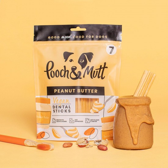 Pooch & Mutt - Training Dental Sticks for Dogs Peanut Butter Flavoured 1 Pack of 7 Sticks Pooch & Mutt - Training Dental Sticks for Dogs Peanut Butter Flavoured 1 Pack of 7 Sticks