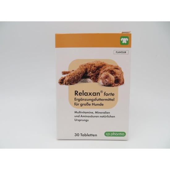 Relaxan Forte | 30 Tablets | Supplementary Feed for Large Dogs | Multivitamins, Minerals and Amino Acids of Natural Origin | For Stress Reactions Relaxan Forte | 30 Tablets | Supplementary Feed for Large Dogs | Multivitamins, Minerals and Amino Acids of Natural Origin | For Stress Reactions