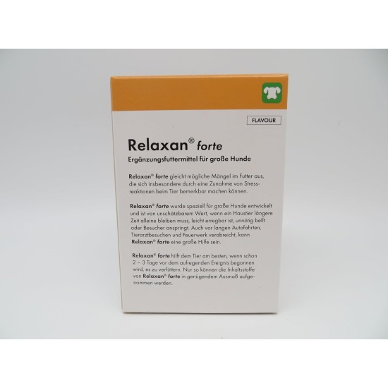 Relaxan Forte | 30 Tablets | Supplementary Feed for Large Dogs | Multivitamins, Minerals and Amino Acids of Natural Origin | For Stress Reactions Relaxan Forte | 30 Tablets | Supplementary Feed for Large Dogs | Multivitamins, Minerals and Amino Acids of Natural Origin | For Stress Reactions