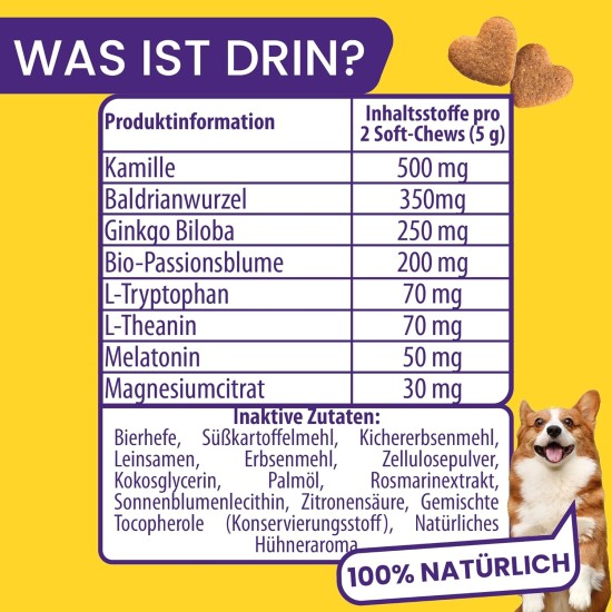 Reliefy Relax Time Soothing Agent for Dogs - 120 Treats with Valerian & Magnesium - Relaxation & Anti-Stress Agent - Delicious Snacks Peace & Relaxation Dog for Anxiety / Stress Reliefy Relax Time Soothing Agent for Dogs - 120 Treats with Valerian & Magnesium - Relaxation & Anti-Stress Agent - Delicious Snacks Peace & Relaxation Dog for Anxiety / Stress
