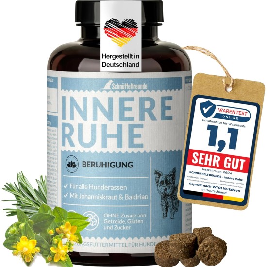Schnüffelfreunde Inner Peace I Dietary Supplement for Dogs for Soothing, Anti-Stress and for More Serenity (150 g - Approx. 180 Pieces) Schnüffelfreunde Inner Peace I Dietary Supplement for Dogs for Soothing, Anti-Stress and for More Serenity (150 g - Approx. 180 Pieces)