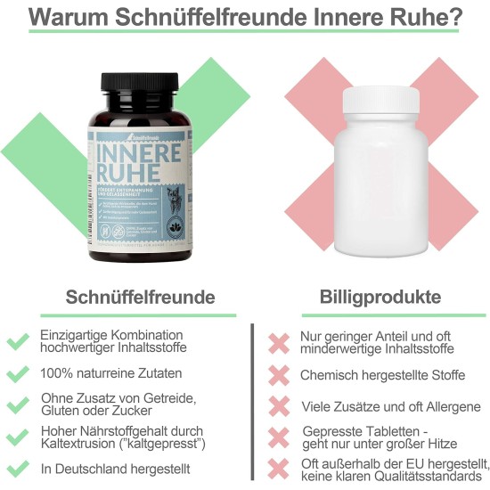 Schnüffelfreunde Inner Peace I Dietary Supplement for Dogs for Soothing, Anti-Stress and for More Serenity (150 g - Approx. 180 Pieces) Schnüffelfreunde Inner Peace I Dietary Supplement for Dogs for Soothing, Anti-Stress and for More Serenity (150 g - Approx. 180 Pieces)