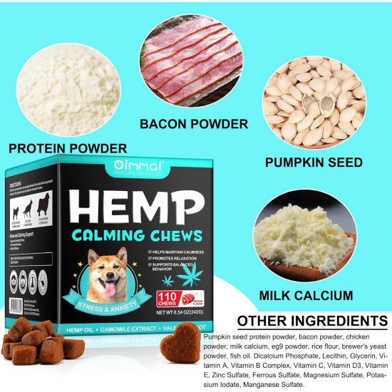 Smddx Relaxation & Anti-Stress for Dogs, Calming Treats for Calm, Promote Relaxation, Relieve Dogs from Anxiety, Stress, Delicious and Healthy Snack Bacon Seasoned, Pack of 110 Smddx Relaxation & Anti-Stress for Dogs, Calming Treats for Calm, Promote Relaxation, Relieve Dogs from Anxiety, Stress, Delicious and Healthy Snack Bacon Seasoned, Pack of 110