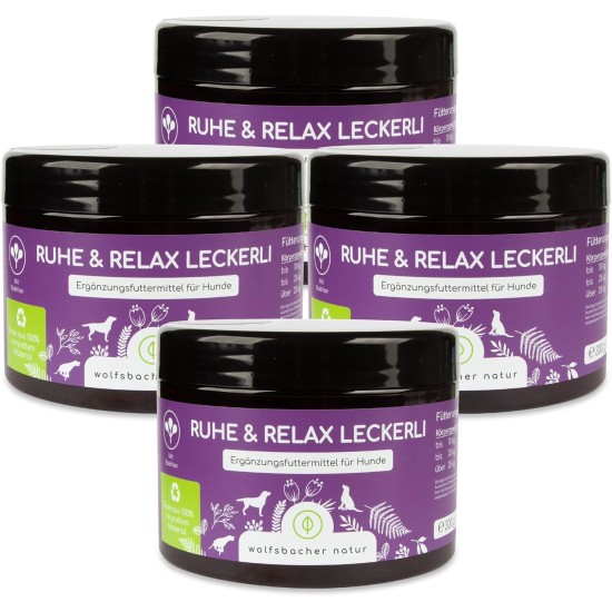 Soothing snack for dogs, peace and relax treats, against stress and anxiety, with valerian for tension and St. John's wort for inner peace Soothing snack for dogs, peace and relax treats, against stress and anxiety, with valerian for tension and St. John's wort for inner peace