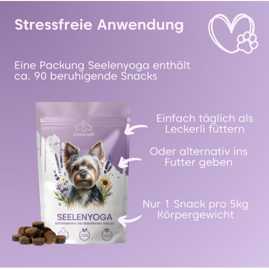 Soul Yoga Soothing Snacks for Dogs with Valerian & St. John's Wort I Vegetable Soothing Agent for Anxiety, Stress & New Year's Eve Soul Yoga Soothing Snacks for Dogs with Valerian & St. John's Wort I Vegetable Soothing Agent for Anxiety, Stress & New Year's Eve