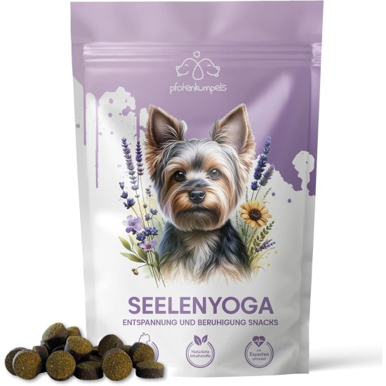Soul Yoga Soothing Snacks for Dogs with Valerian & St. John's Wort I Vegetable Soothing Agent for Anxiety, Stress & New Year's Eve Soul Yoga Soothing Snacks for Dogs with Valerian & St. John's Wort I Vegetable Soothing Agent for Anxiety, Stress & New Year's Eve