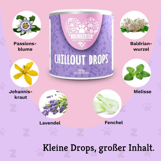 TIERLIEBHABER Calming Agent for Dogs to Soothe Anxiety & Stress - 100% Natural Chillout Drops - Anti-Stress Treats with Valerian Root & St. John's Wort for Soothing Relaxation TIERLIEBHABER Calming Agent for Dogs to Soothe Anxiety & Stress - 100% Natural Chillout Drops - Anti-Stress Treats with Valerian Root & St. John's Wort for Soothing Relaxation