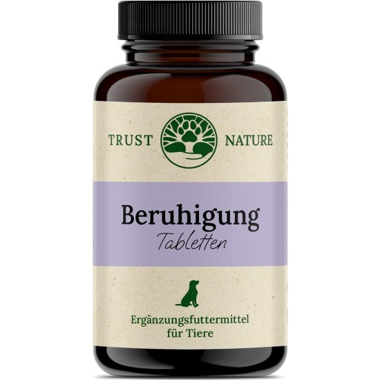Trust Nature Calming agent for dogs, for anxiety, stress, tension, barking and aggressive behaviour, valerian, hops, balm, passionflower, 120 soothing tablets