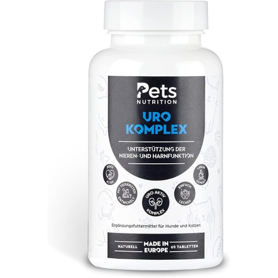 URO Complex Feed Supplement to Support Kidney & Urinary Function in Dogs & Cats 60 Tablets - Supplementary Feed for the Prevention of Renal Insufficiency URO Complex Feed Supplement to Support Kidney & Urinary Function in Dogs & Cats 60 Tablets - Supplementary Feed for the Prevention of Renal Insufficiency