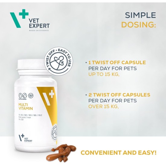 Vet Expert Multivitamin Supplementary Food for Dogs and Cats 30 Capsules Vet Expert Multivitamin Supplementary Food for Dogs and Cats 30 Capsules