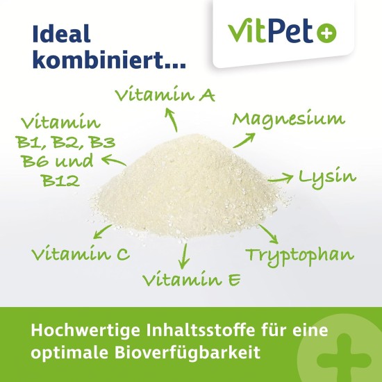 VitPet+ RelaxVit - Calming Agent for Dogs - With Magnesium, Tryptophan and Vitamin B Complex for Dogs - Supports Relaxation, Muscles and Nervous System - Against Stress and Anxiety (400 g) VitPet+ RelaxVit - Calming Agent for Dogs - With Magnesium, Tryptophan and Vitamin B Complex for Dogs - Supports Relaxation, Muscles and Nervous System - Against Stress and Anxiety (400 g)