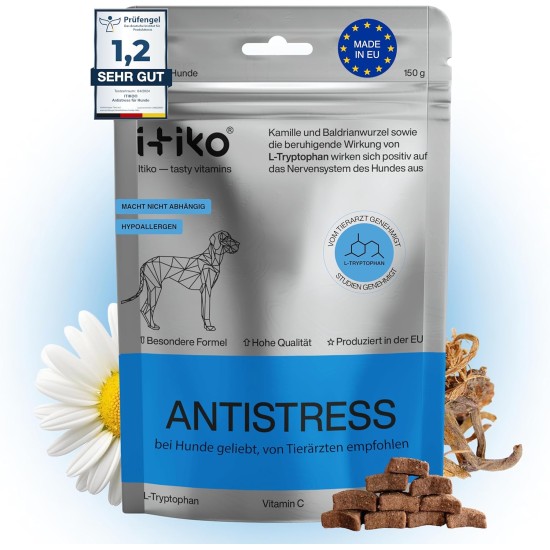 Vitamins for Dogs, Delicious Dog Soothing Food Supplement, Calming Agent for Dogs, Improvement of the Nervous System, Bark-Inhibiting, L-Tryptophan Vitamins for Dogs, Delicious Dog Soothing Food Supplement, Calming Agent for Dogs, Improvement of the Nervous System, Bark-Inhibiting, L-Tryptophan