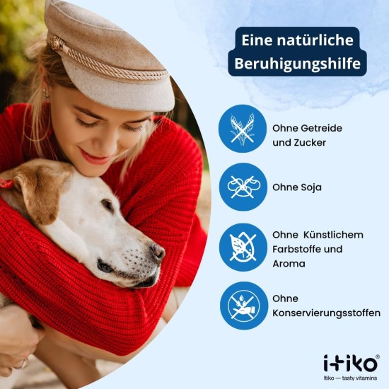 Vitamins for Dogs, Delicious Dog Soothing Food Supplement, Calming Agent for Dogs, Improvement of the Nervous System, Bark-Inhibiting, L-Tryptophan Vitamins for Dogs, Delicious Dog Soothing Food Supplement, Calming Agent for Dogs, Improvement of the Nervous System, Bark-Inhibiting, L-Tryptophan