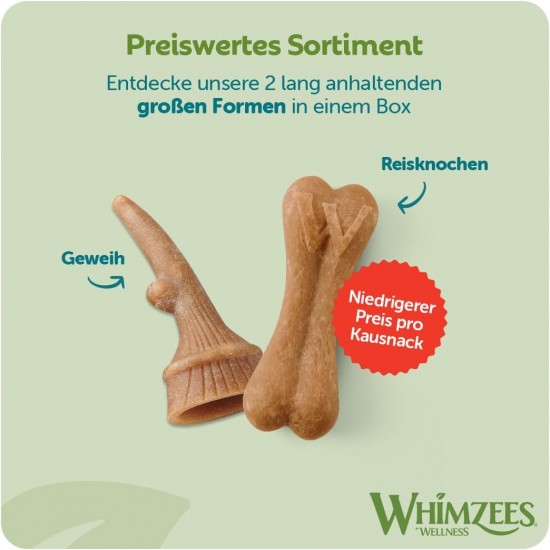 WHIMZEES Natural Gluten-free Dental Care Snacks, Chew Sticks for Dogs, Rice Bone, L, 9 x 60g WHIMZEES Natural Gluten-free Dental Care Snacks, Chew Sticks for Dogs, Rice Bone, L, 9 x 60g