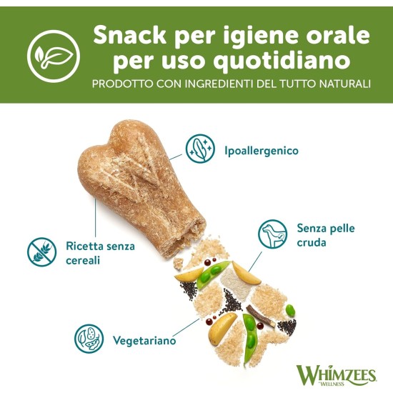 WHIMZEES Natural Gluten-free Dental Care Snacks, Chew Sticks for Dogs, Rice Bone, L, 9 x 60g WHIMZEES Natural Gluten-free Dental Care Snacks, Chew Sticks for Dogs, Rice Bone, L, 9 x 60g