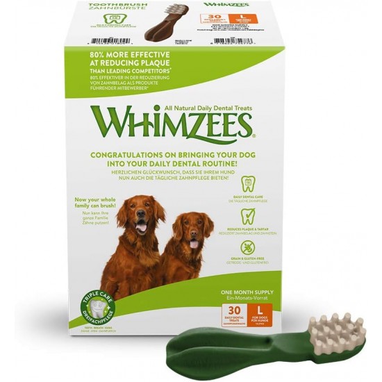 WHIMZEES Natural Gluten-free Dental Care Snacks, Chew Sticks for Dogs, Rice Bone, L, 9 x 60g WHIMZEES Natural Gluten-free Dental Care Snacks, Chew Sticks for Dogs, Rice Bone, L, 9 x 60g
