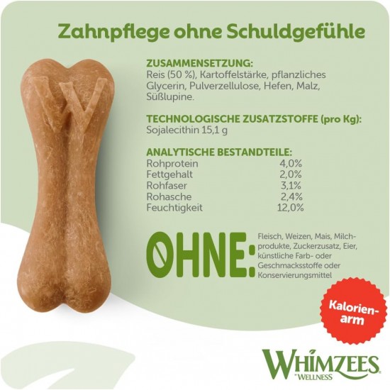 WHIMZEES Natural Gluten-free Dental Care Snacks, Chew Sticks for Dogs, Rice Bone, L, 9 x 60g WHIMZEES Natural Gluten-free Dental Care Snacks, Chew Sticks for Dogs, Rice Bone, L, 9 x 60g